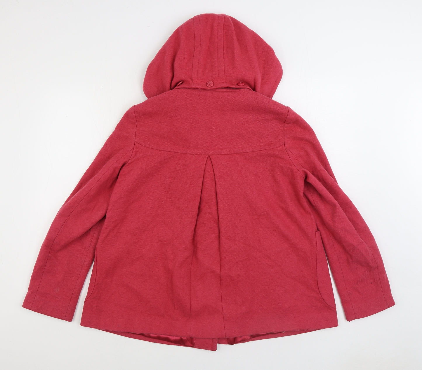 Topshop Womens Pink Pea Coat Coat Size 10 Toggle
