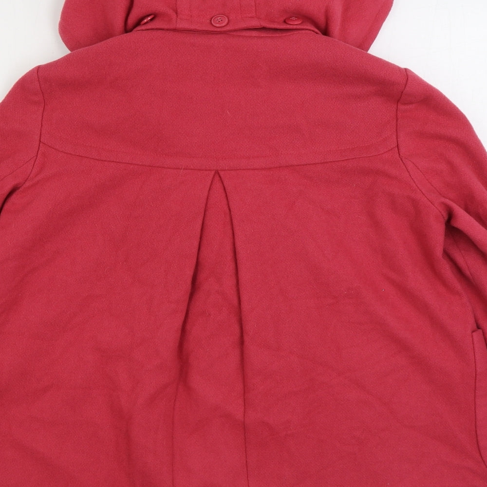 Topshop Womens Pink Pea Coat Coat Size 10 Toggle