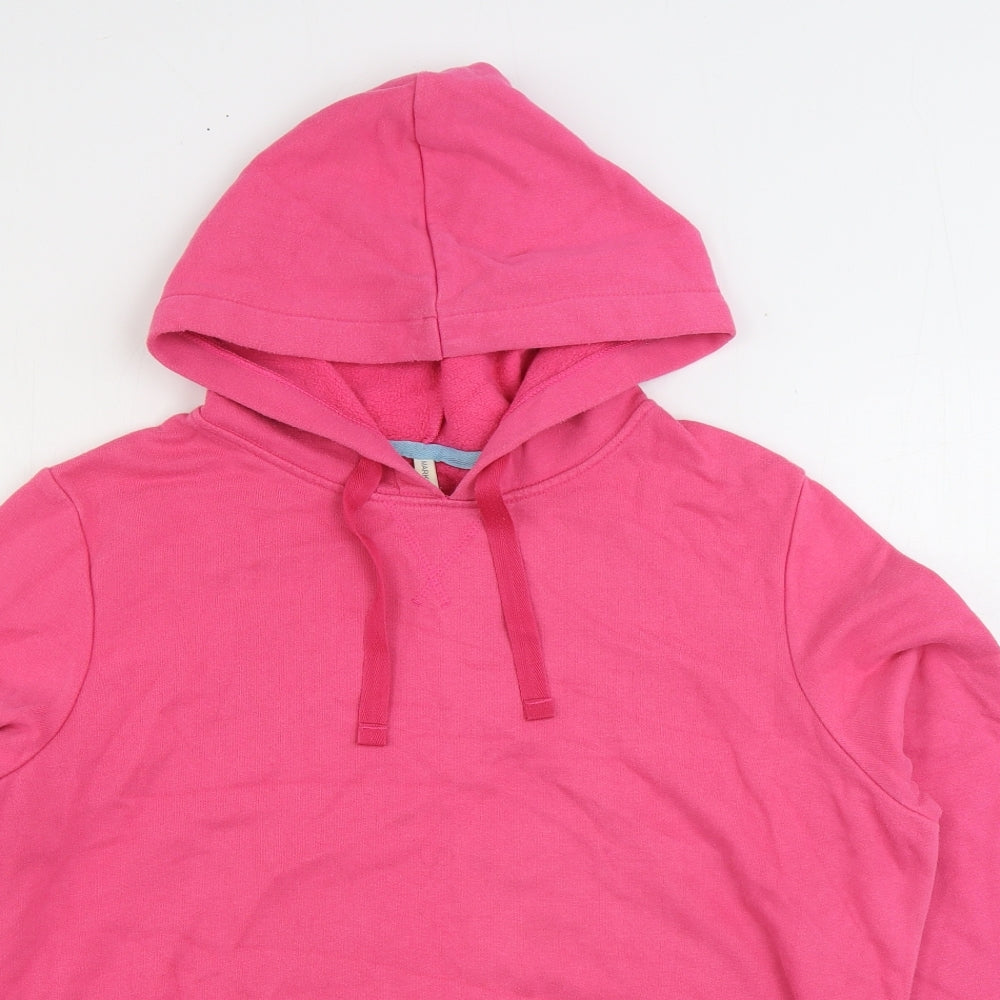 Marks and Spencer Womens Pink Cotton Pullover Hoodie Size 16 Pullover