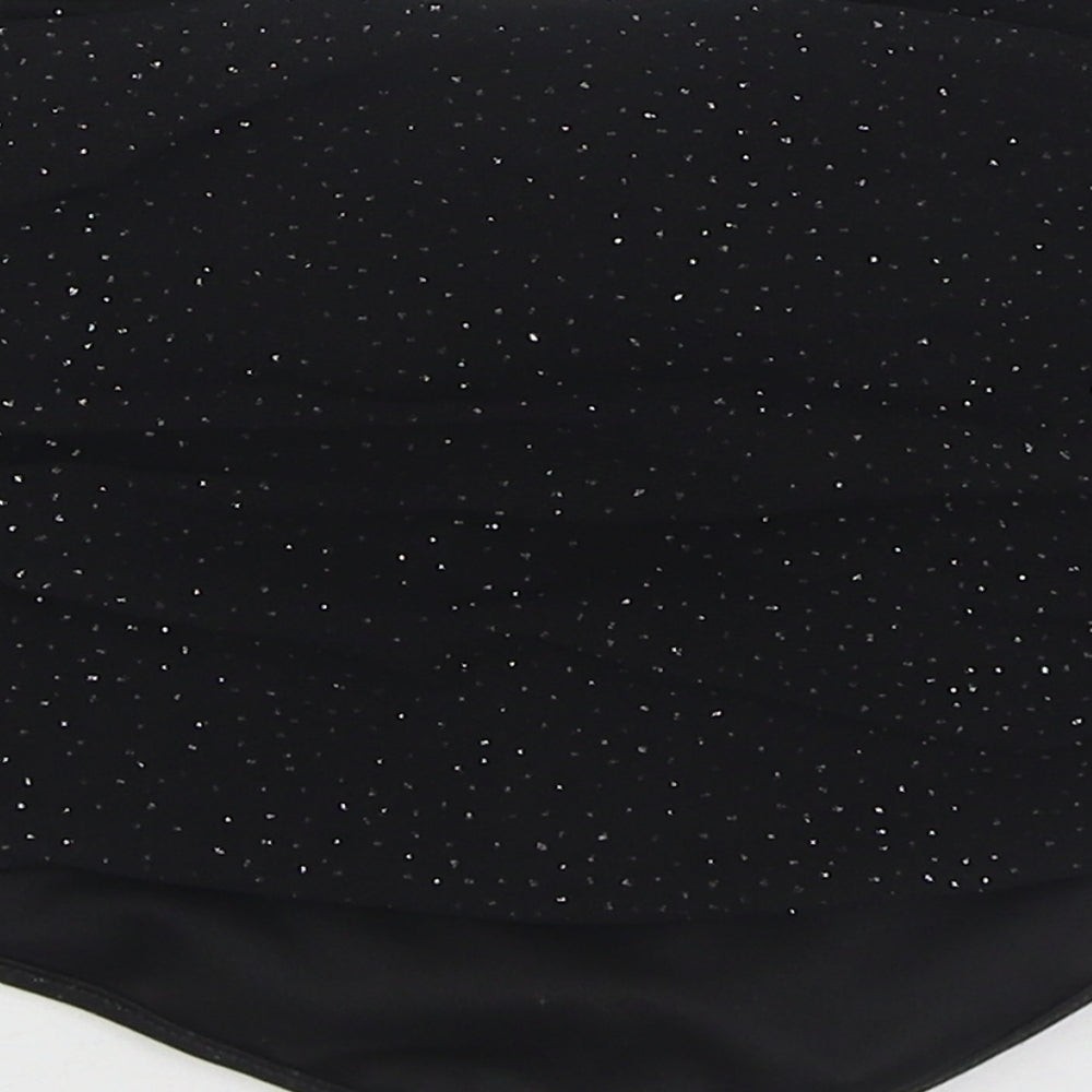 Chemistry Womens Black Polka Dot Polyester Cropped Blouse Size 8 Off the Shoulder - Bandeau