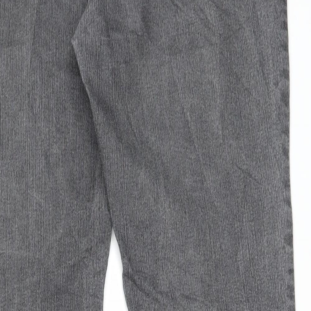 Per Una Womens Grey Cotton Straight Jeans Size 14 L30 in Regular Button
