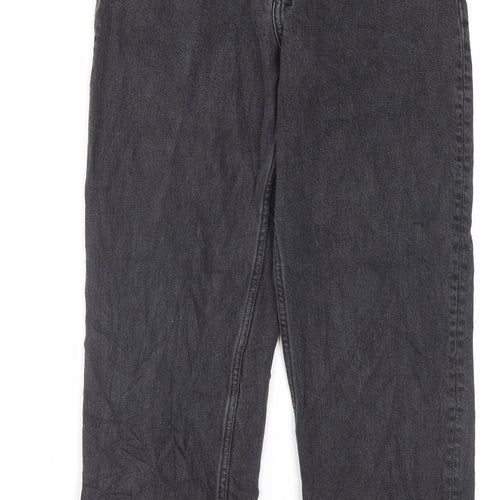 Monkl Womens Black Cotton Straight Jeans Size 28 in L30 in Regular Button