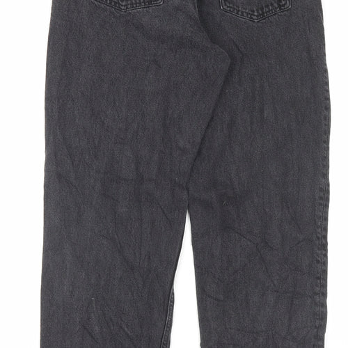 Monkl Womens Black Cotton Straight Jeans Size 28 in L30 in Regular Button
