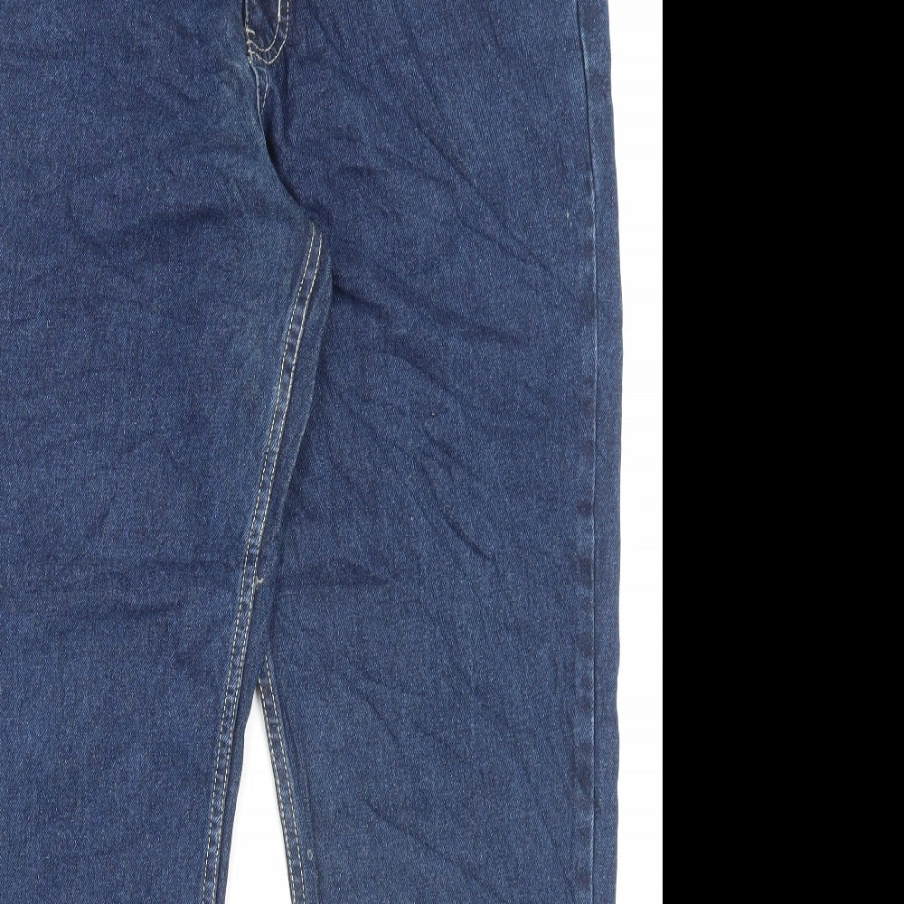 F&F Mens Blue Cotton Straight Jeans Size 36 in L30 in Regular Button