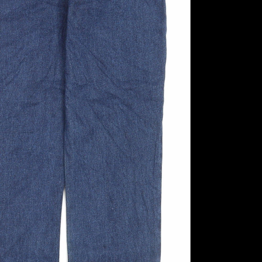 F&F Mens Blue Cotton Straight Jeans Size 36 in L30 in Regular Button
