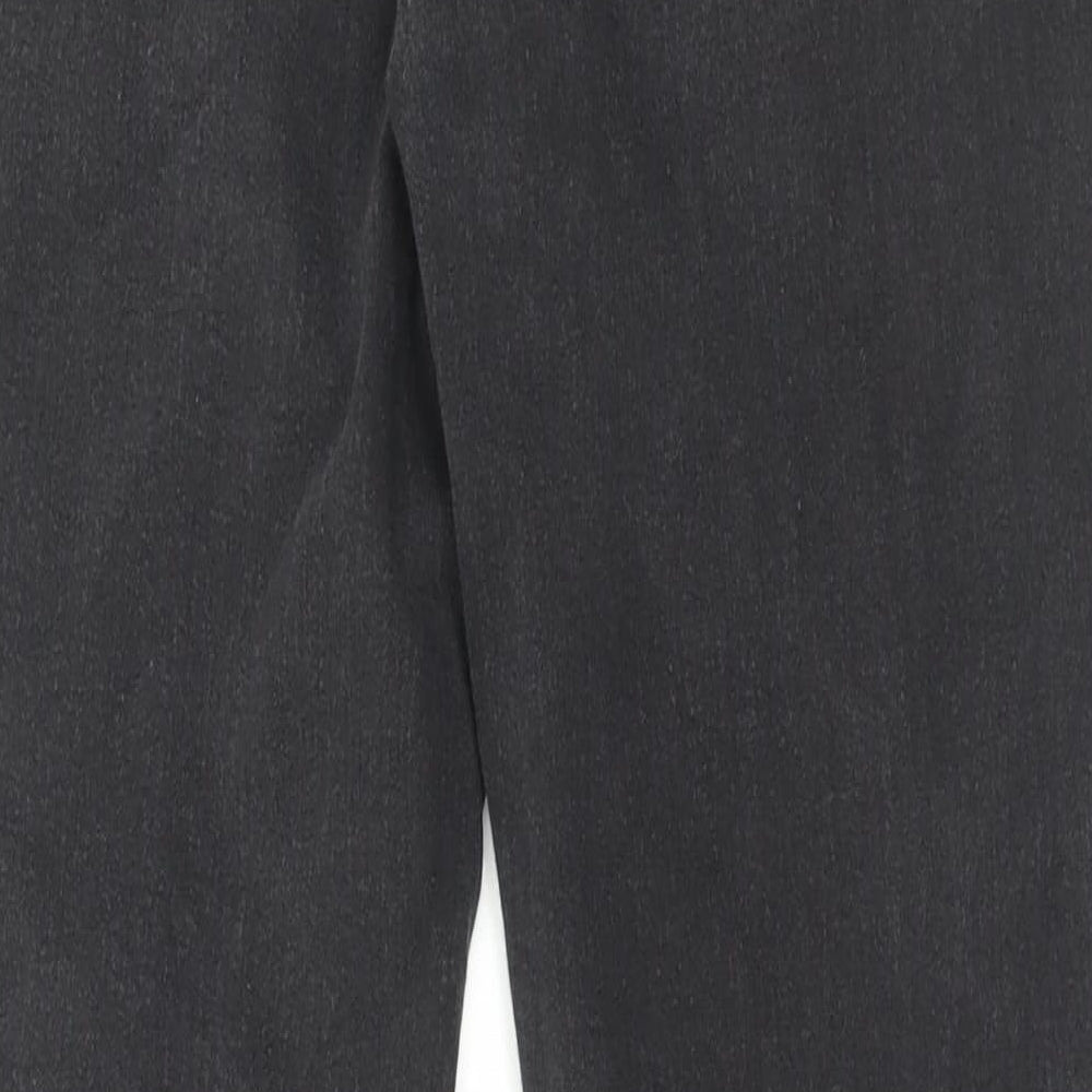 F&F Mens Black Cotton Straight Jeans Size 36 in L32 in Slim Button