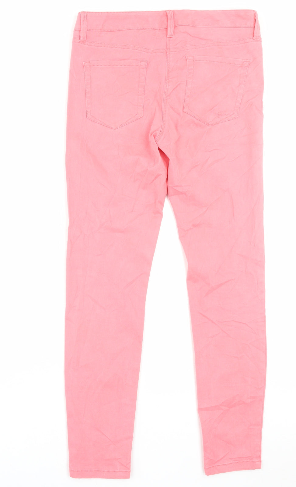 NEXT Womens Pink Cotton Skinny Jeans Size 8 L28 in Regular Button