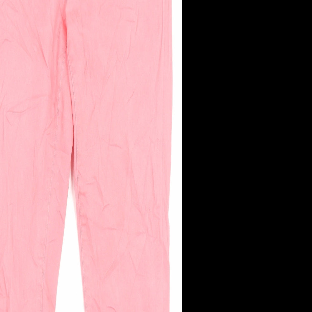 NEXT Womens Pink Cotton Skinny Jeans Size 8 L28 in Regular Button