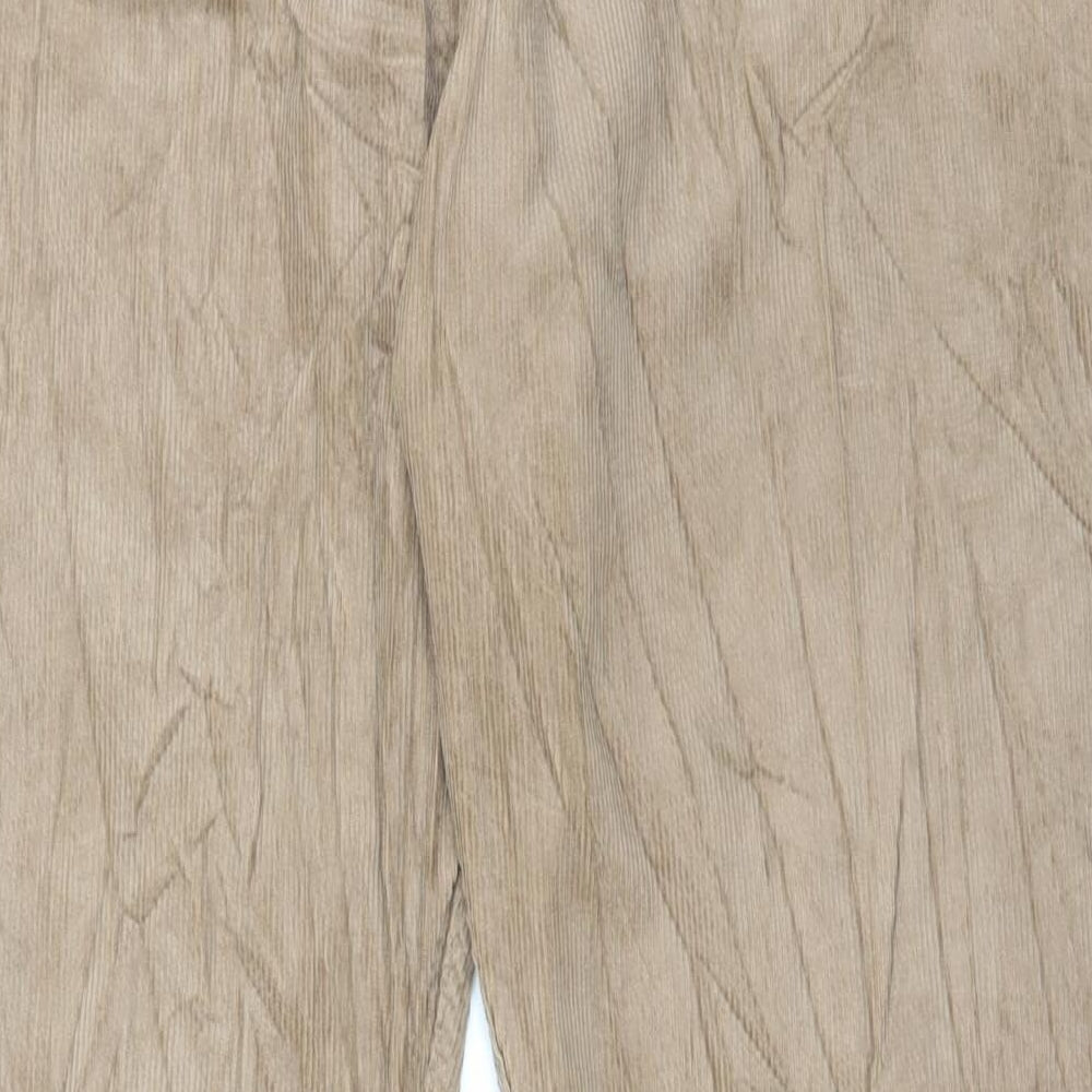 Marks and Spencer Mens Brown Cotton Trousers Size 40 in L31 in Regular Button