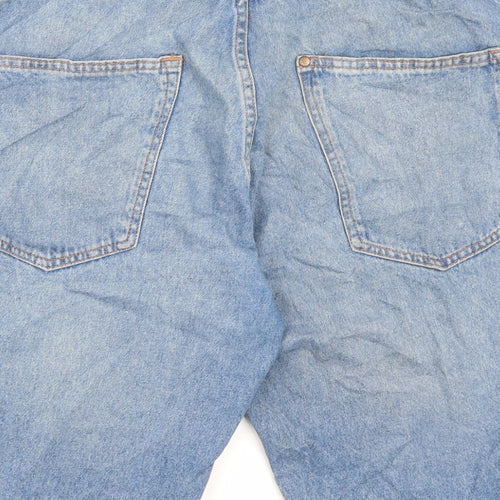H&M Mens Blue Cotton Bermuda Shorts Size 38 in L10 in Slim Button