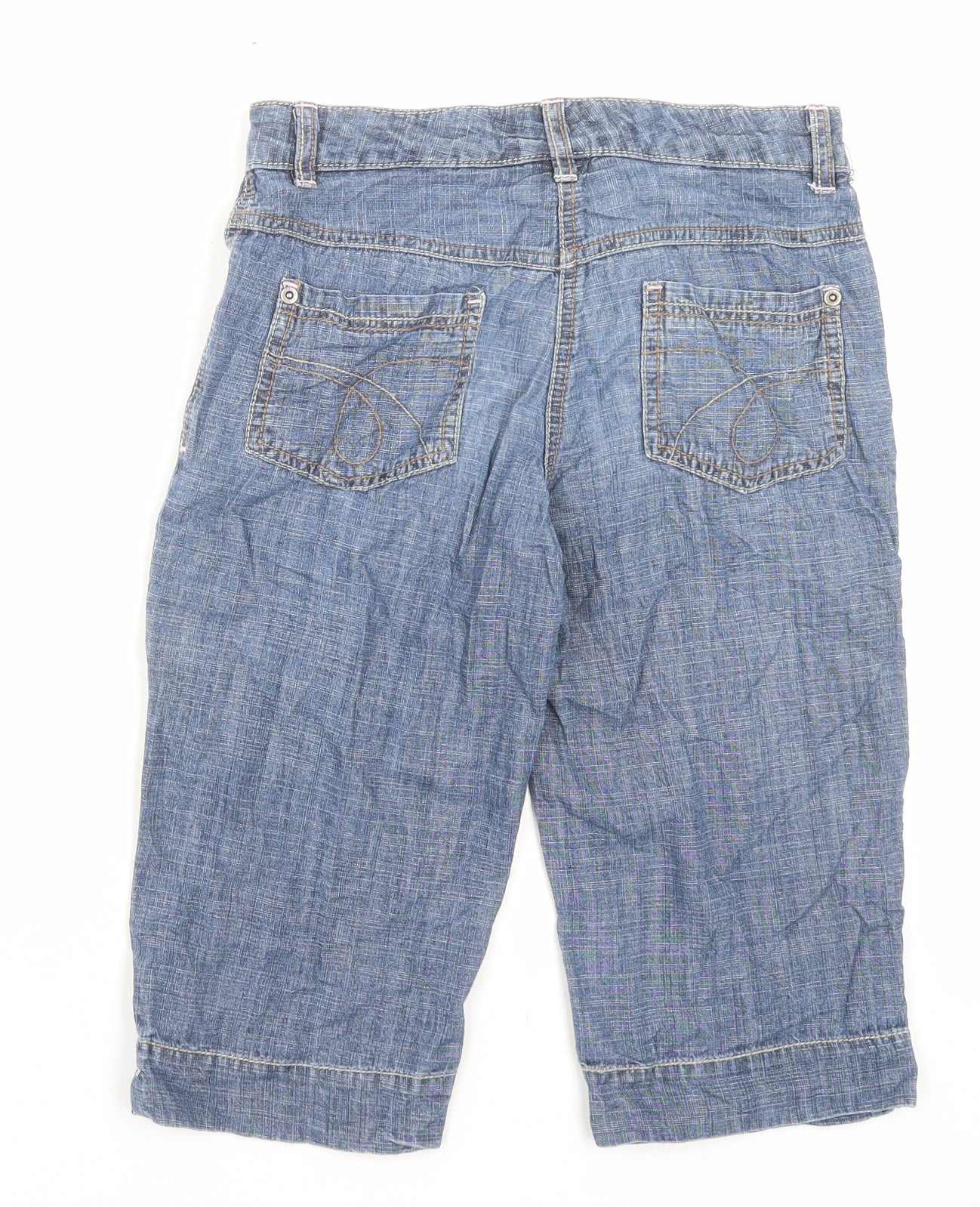 NEXT Girls Blue Cotton Cropped Jeans Size 11 Years Regular Button