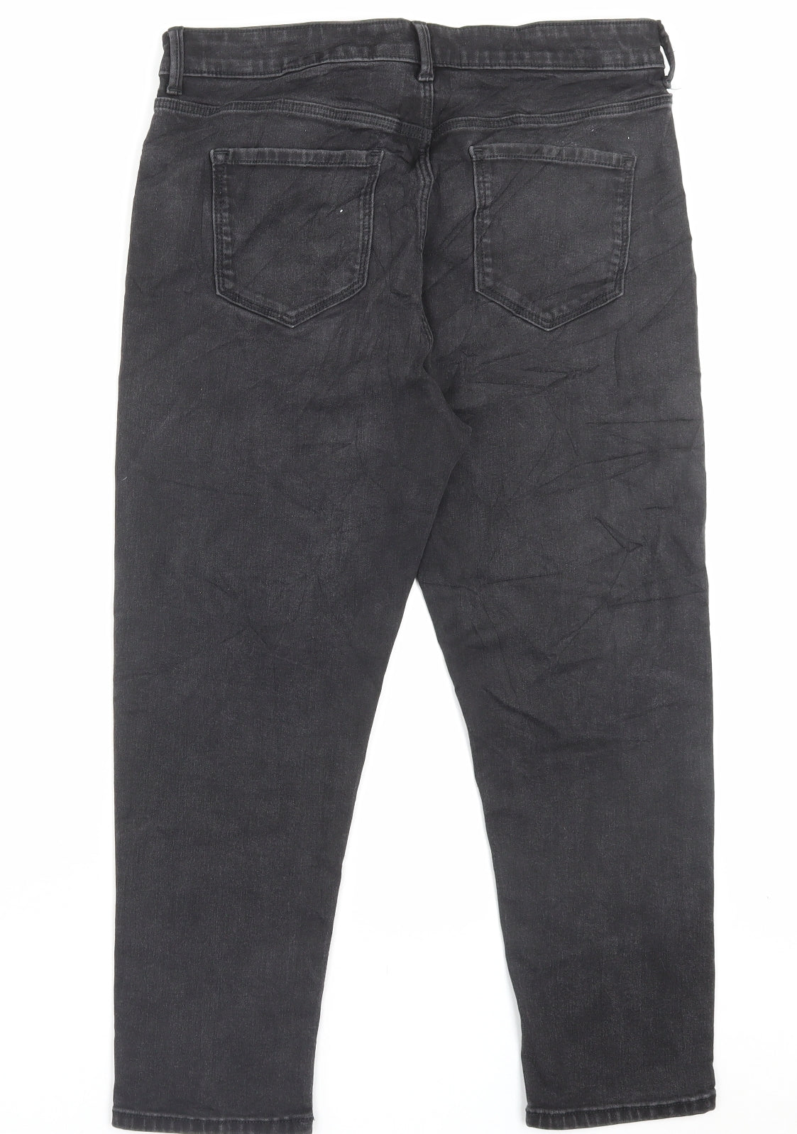 Marks and Spencer Womens Black Cotton Skinny Jeans Size 14 L24 in Regular Button