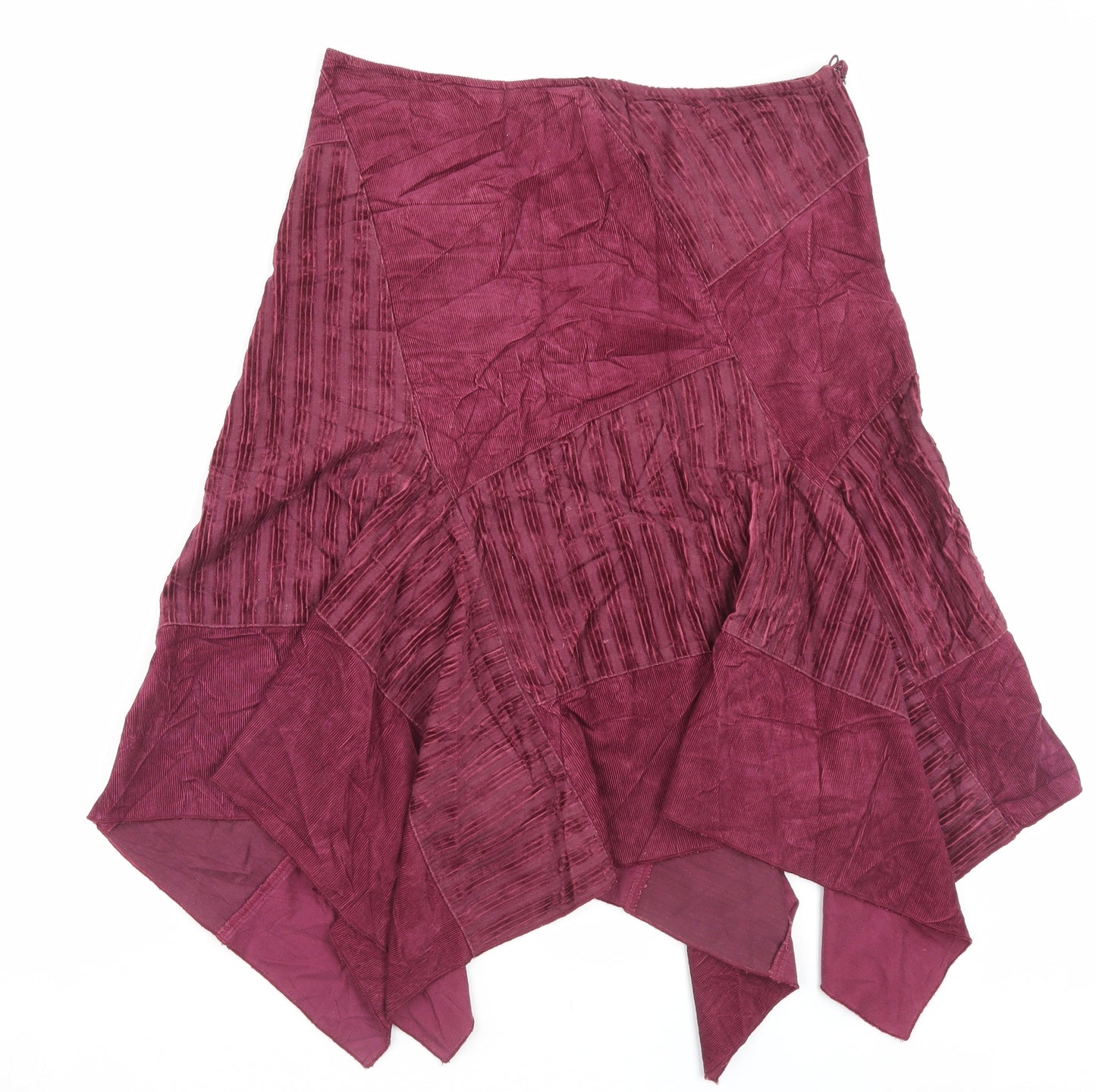 Per Una Womens Purple Cotton A-Line Skirt Size 14 Zip