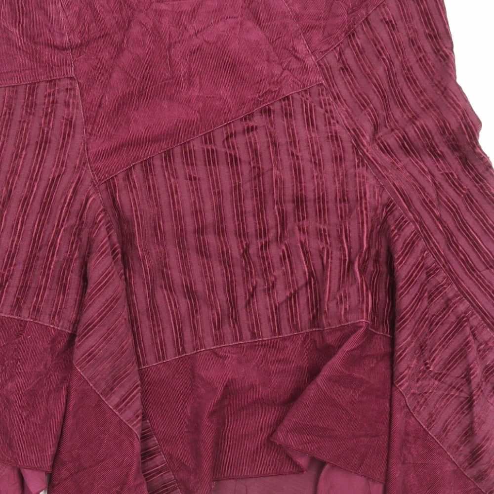Per Una Womens Purple Cotton A-Line Skirt Size 14 Zip
