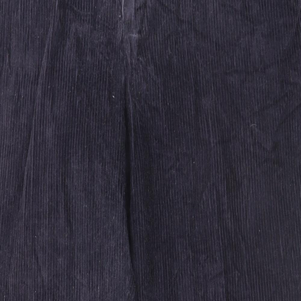 Marks and Spencer Mens Blue Cotton Trousers Size 34 in L29 in Regular Button