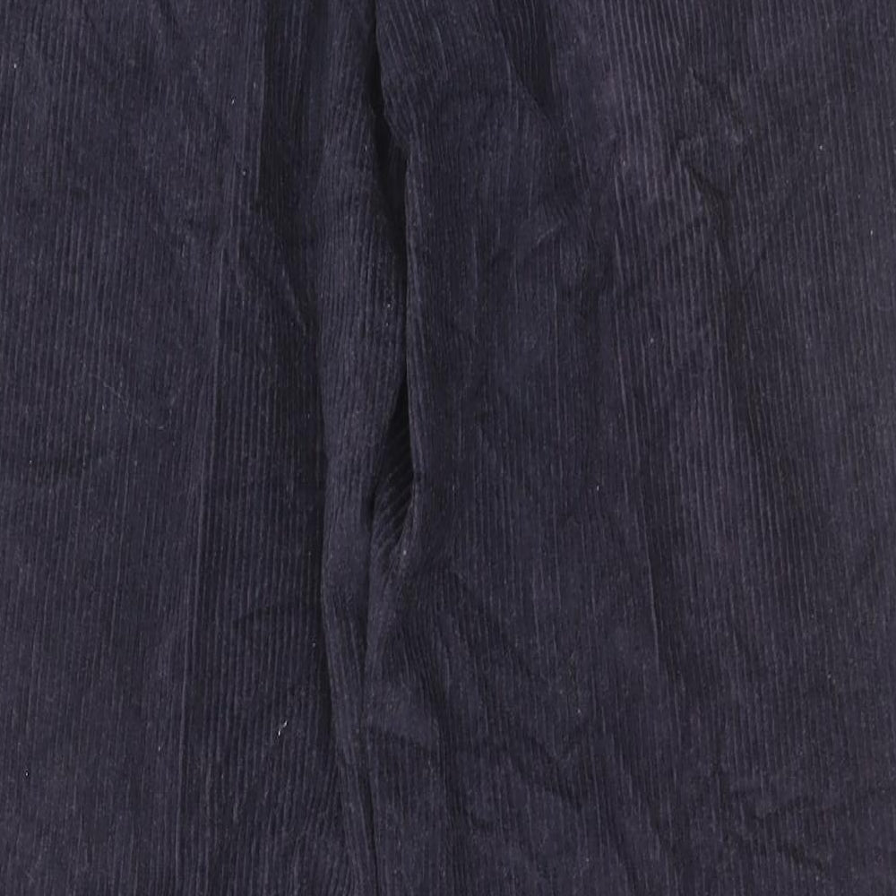 Marks and Spencer Mens Blue Cotton Trousers Size 34 in L29 in Regular Button