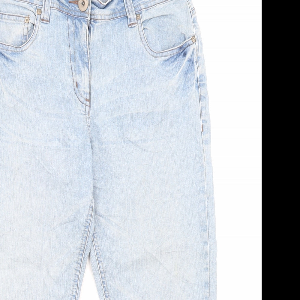 George Womens Blue Cotton Cropped Jeans Size 12 L21 in Regular Button