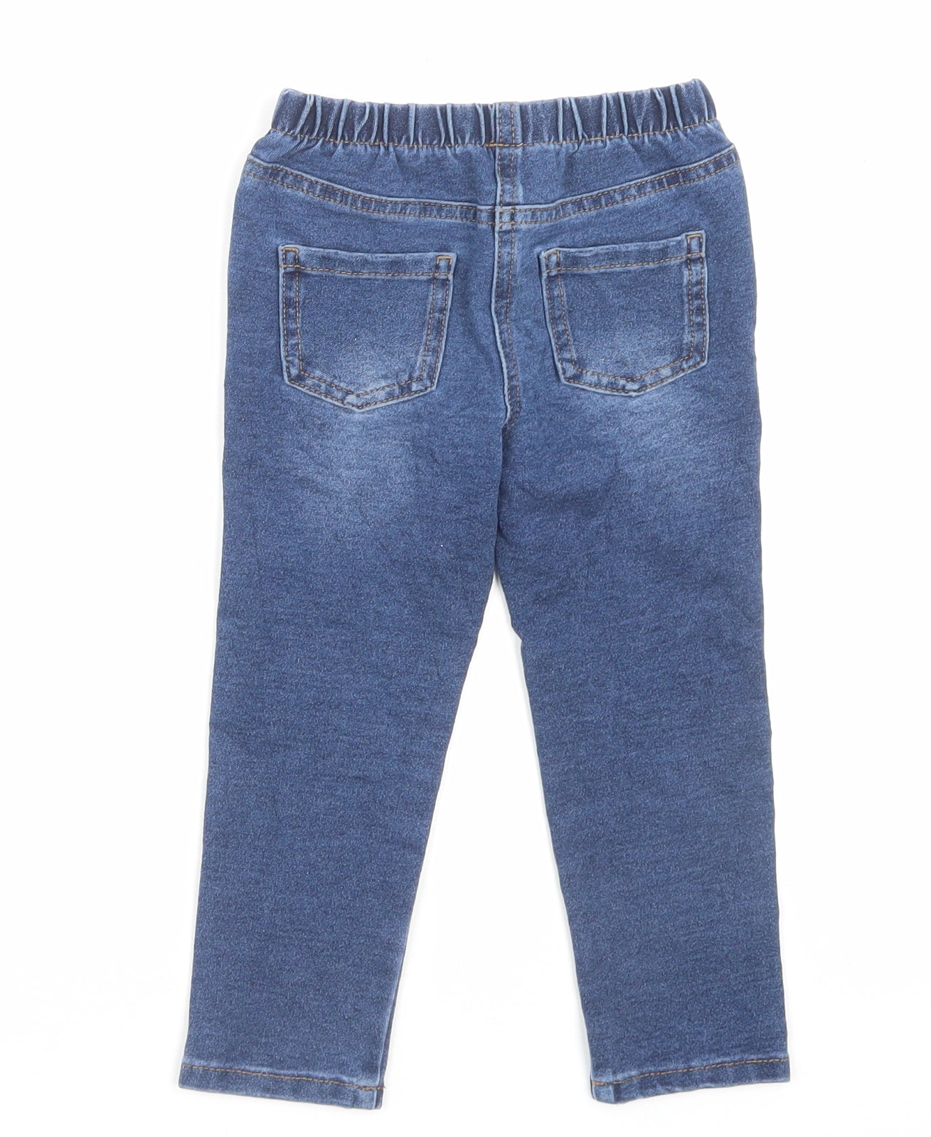 Matalan Girls Blue Cotton Jegging Trousers Size 3-4 Years Regular Pullover
