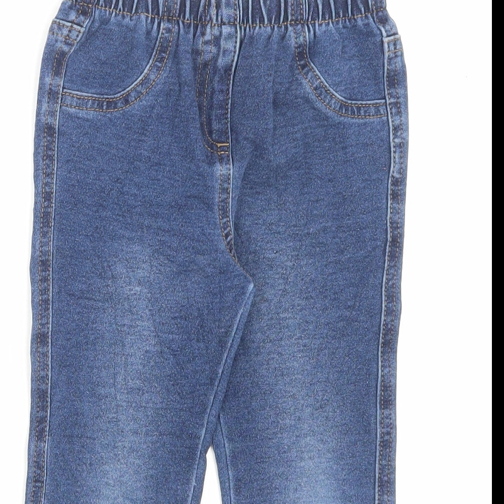 Matalan Girls Blue Cotton Jegging Trousers Size 3-4 Years Regular Pullover