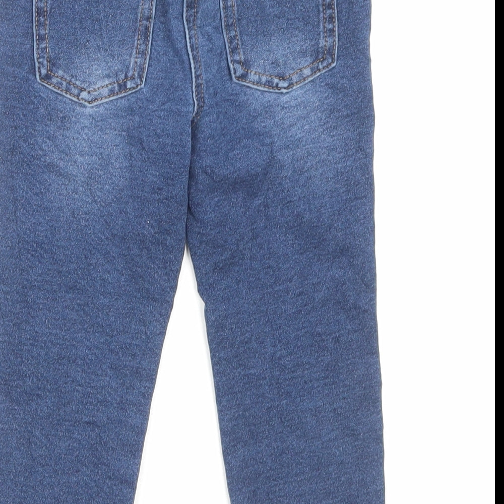 Matalan Girls Blue Cotton Jegging Trousers Size 3-4 Years Regular Pullover