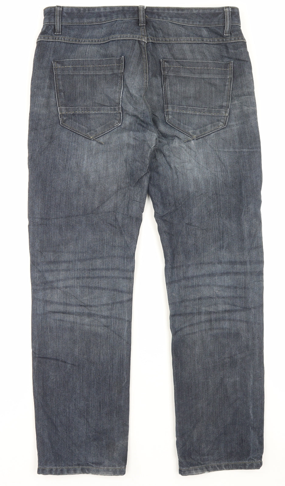 NEXT Mens Blue Cotton Straight Jeans Size 32 L29 in Regular Button - Short Leg