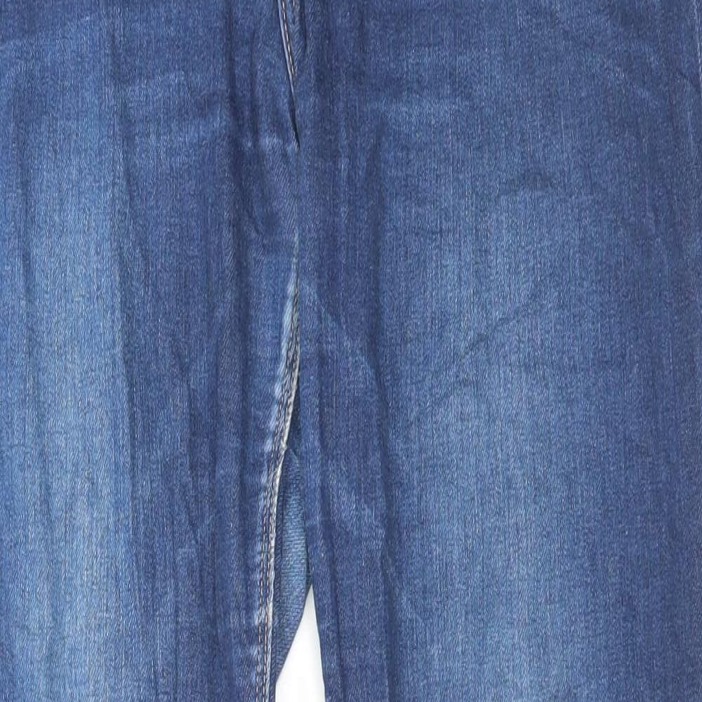 Superdry Womens Blue Cotton Straight Jeans Size 32 in L32 in Slim Button