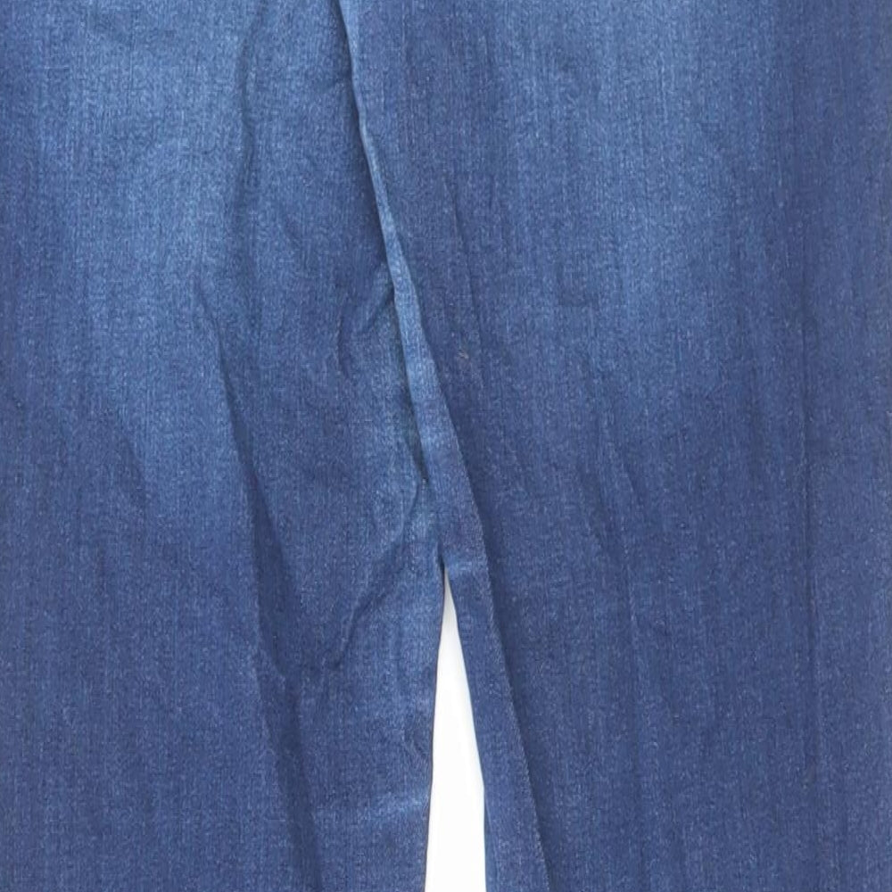 Superdry Womens Blue Cotton Straight Jeans Size 32 in L32 in Slim Button