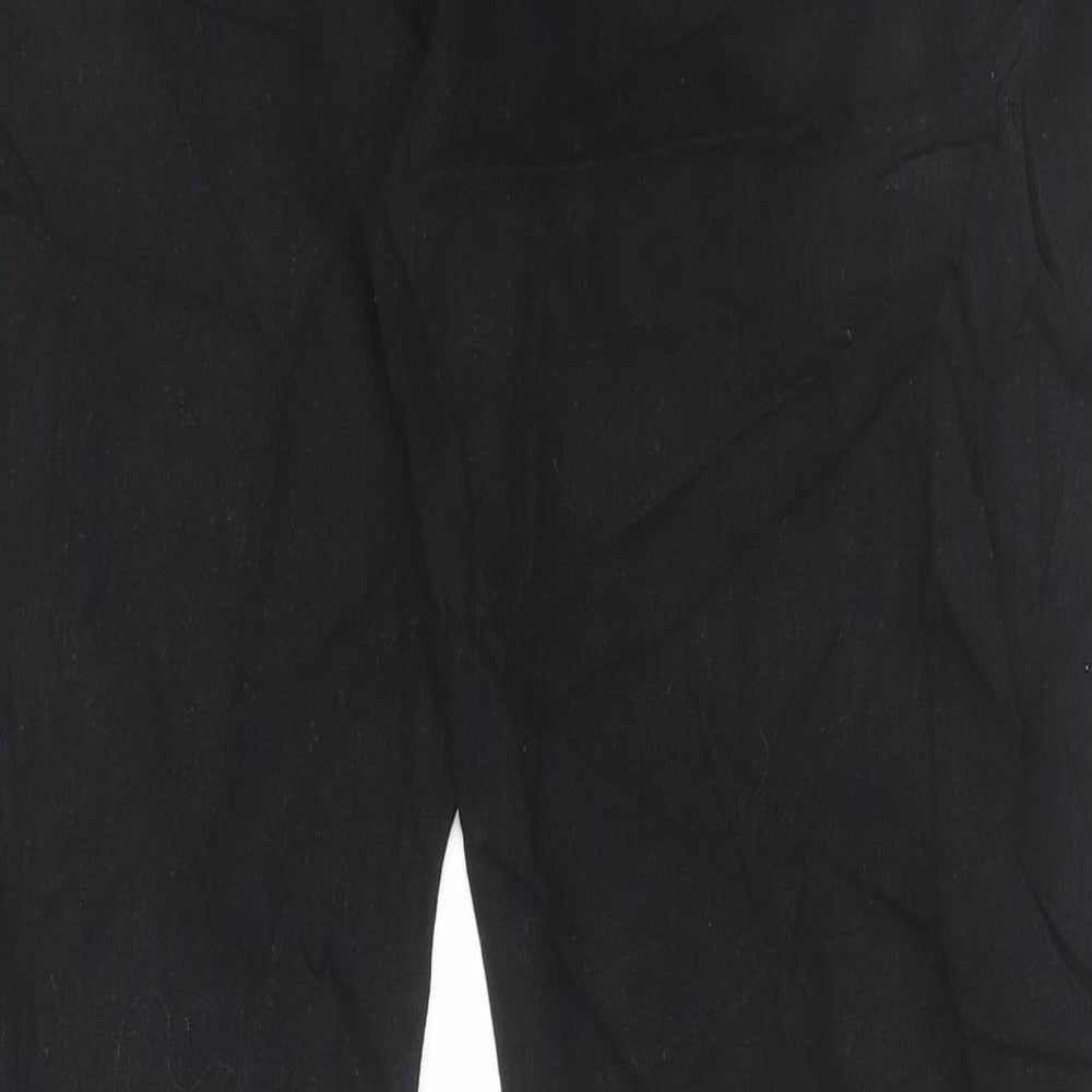 Marks and Spencer Mens Black Cotton Straight Jeans Size 36 in L31 in Regular Button