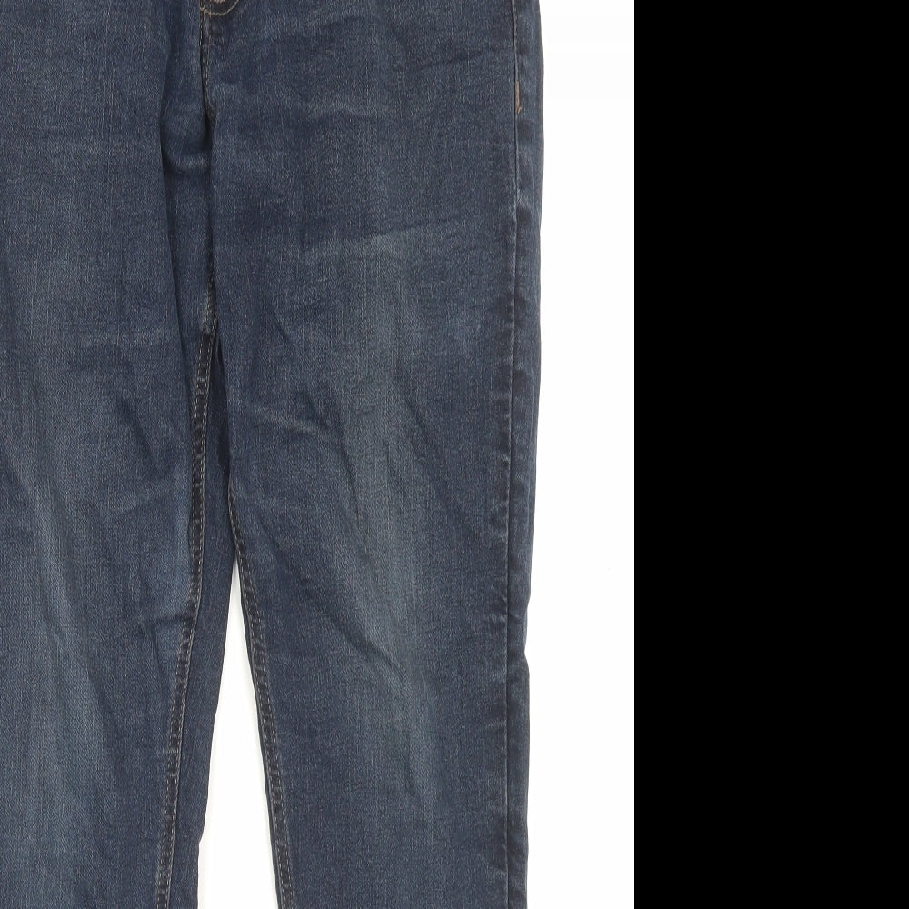 George Mens Blue Cotton Straight Jeans Size 34 in L30 in Slim Button - Short Leg