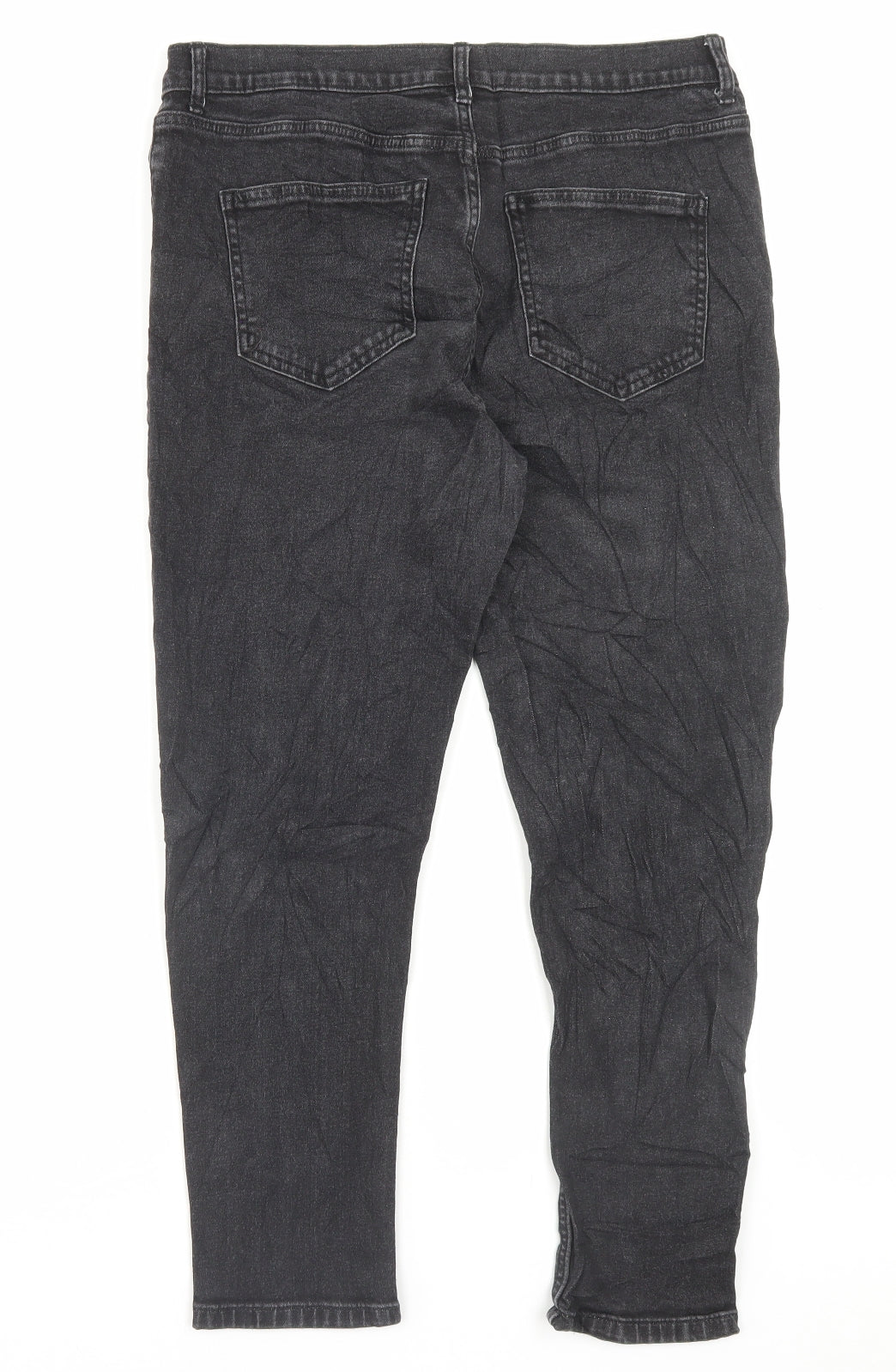 Marks and Spencer Womens Black Cotton Skinny Jeans Size 14 L26 in Regular Button