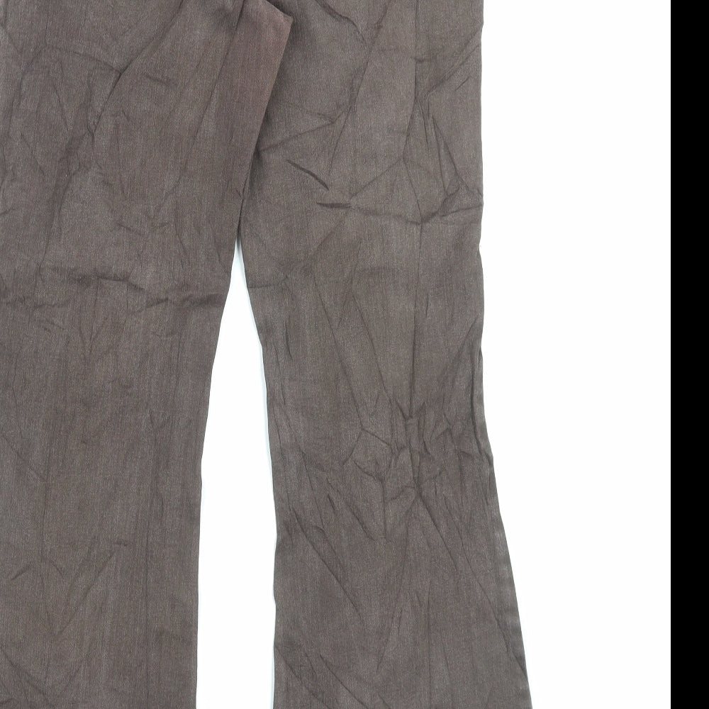 NEXT Womens Brown Cotton Flared Jeans Size 10 L28 in Regular Button