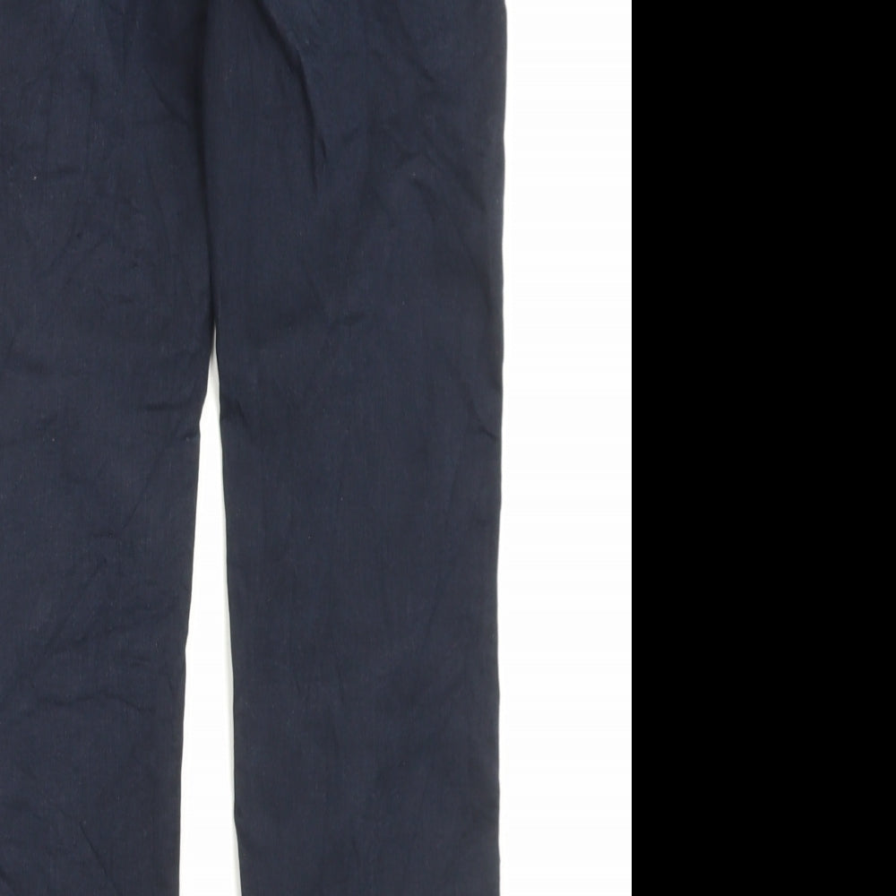 Marks and Spencer Womens Blue Cotton Straight Jeans Size 10 L28 in Regular Button