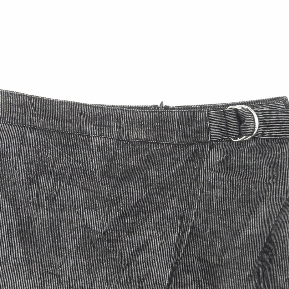New Look Womens Grey Polyester A-Line Skirt Size 10 Zip