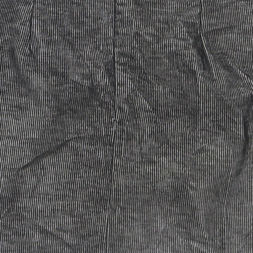 New Look Womens Grey Polyester A-Line Skirt Size 10 Zip