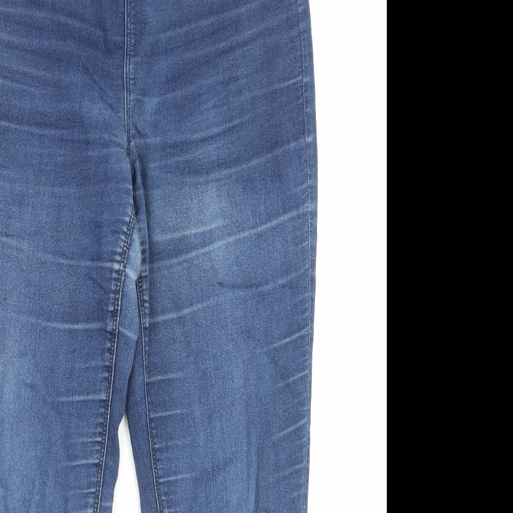 Matalan Womens Blue Cotton Jegging Trousers Size 12 L28 in Regular