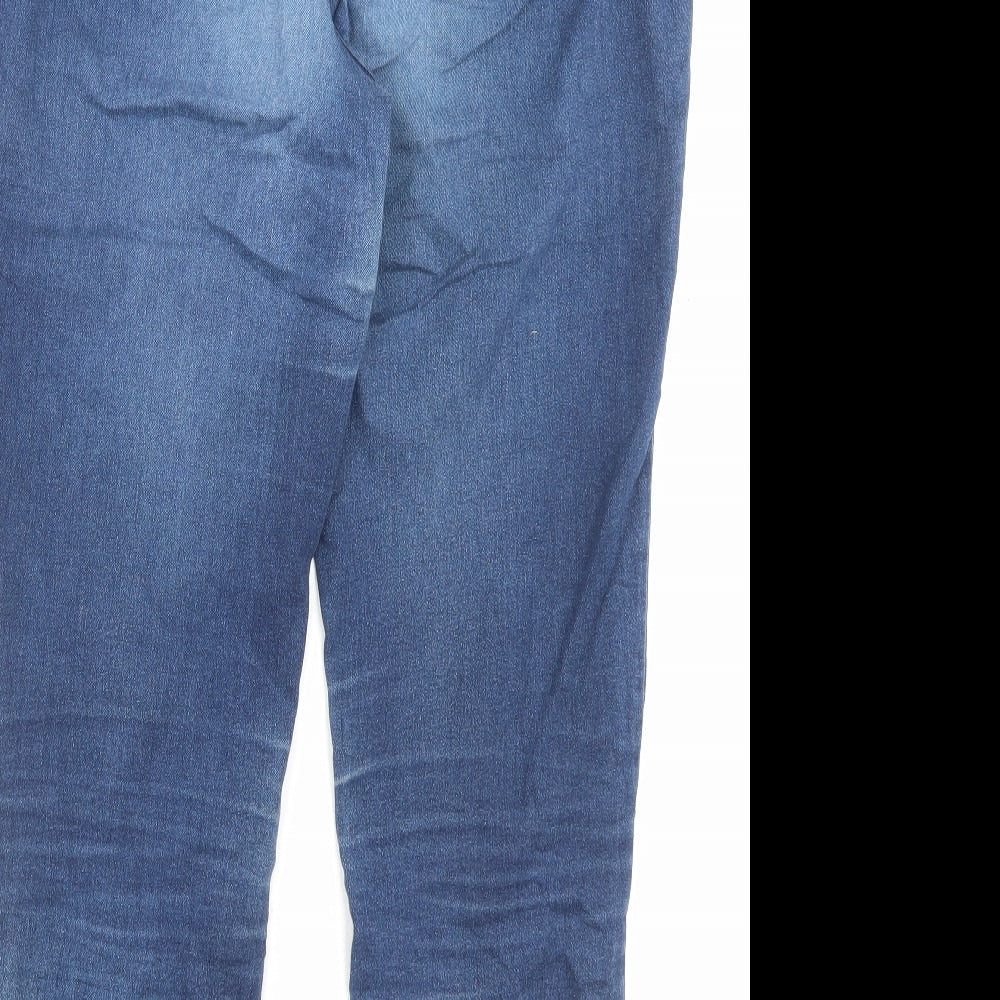 Matalan Womens Blue Cotton Jegging Trousers Size 12 L28 in Regular