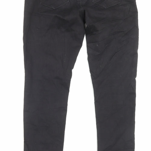 Denim & Co. Womens Black Cotton Skinny Jeans Size 12 L29 in Regular Button