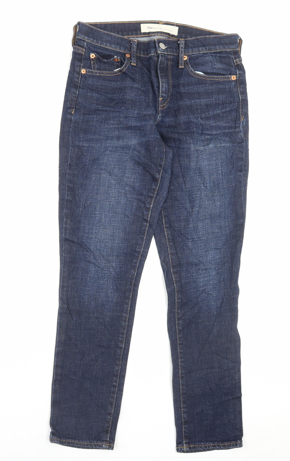 Gap Womens Black Cotton Straight Jeans Size 25 in L26 in Regular Button