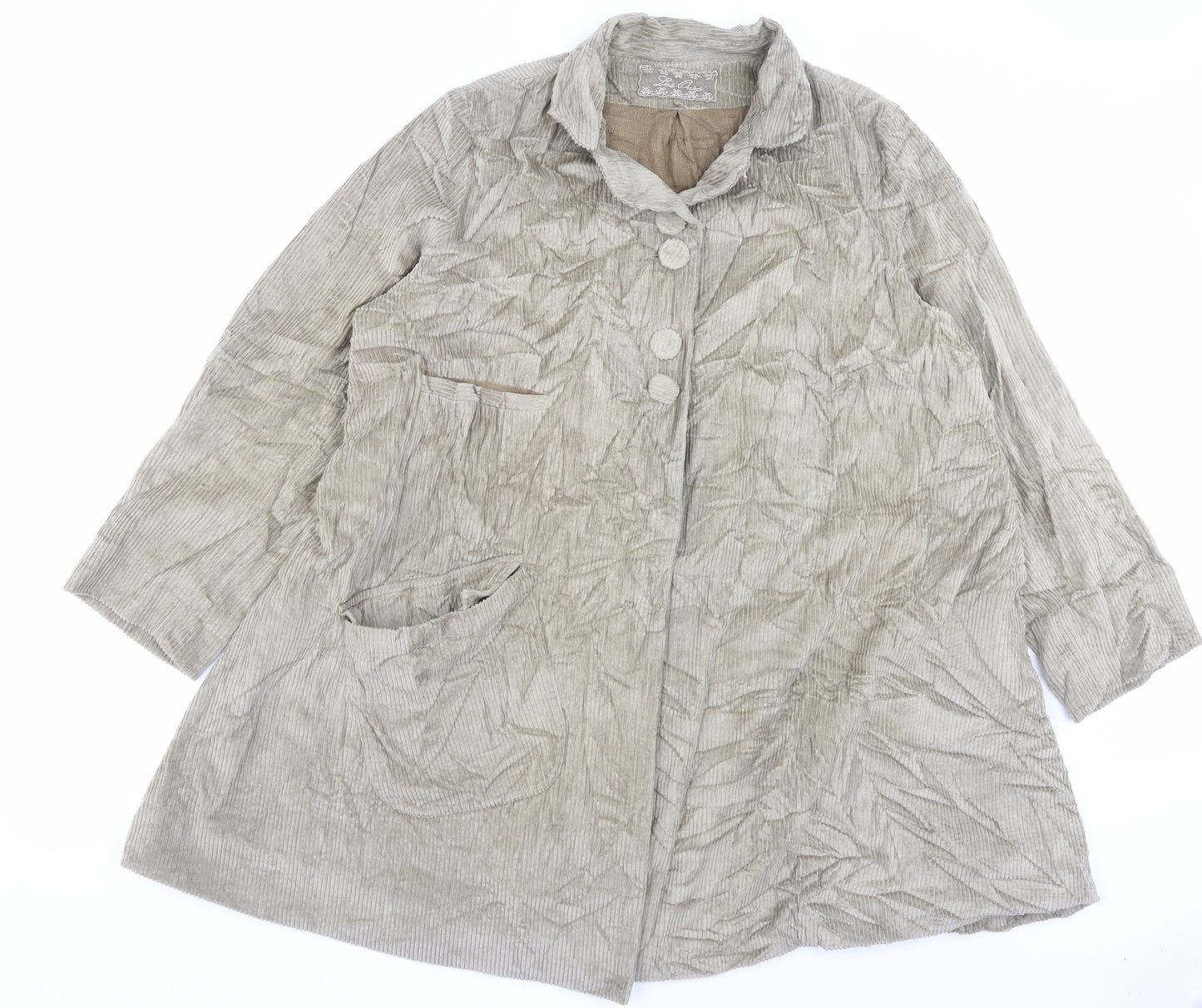 Preworn Womens Brown Jacket Size L Button