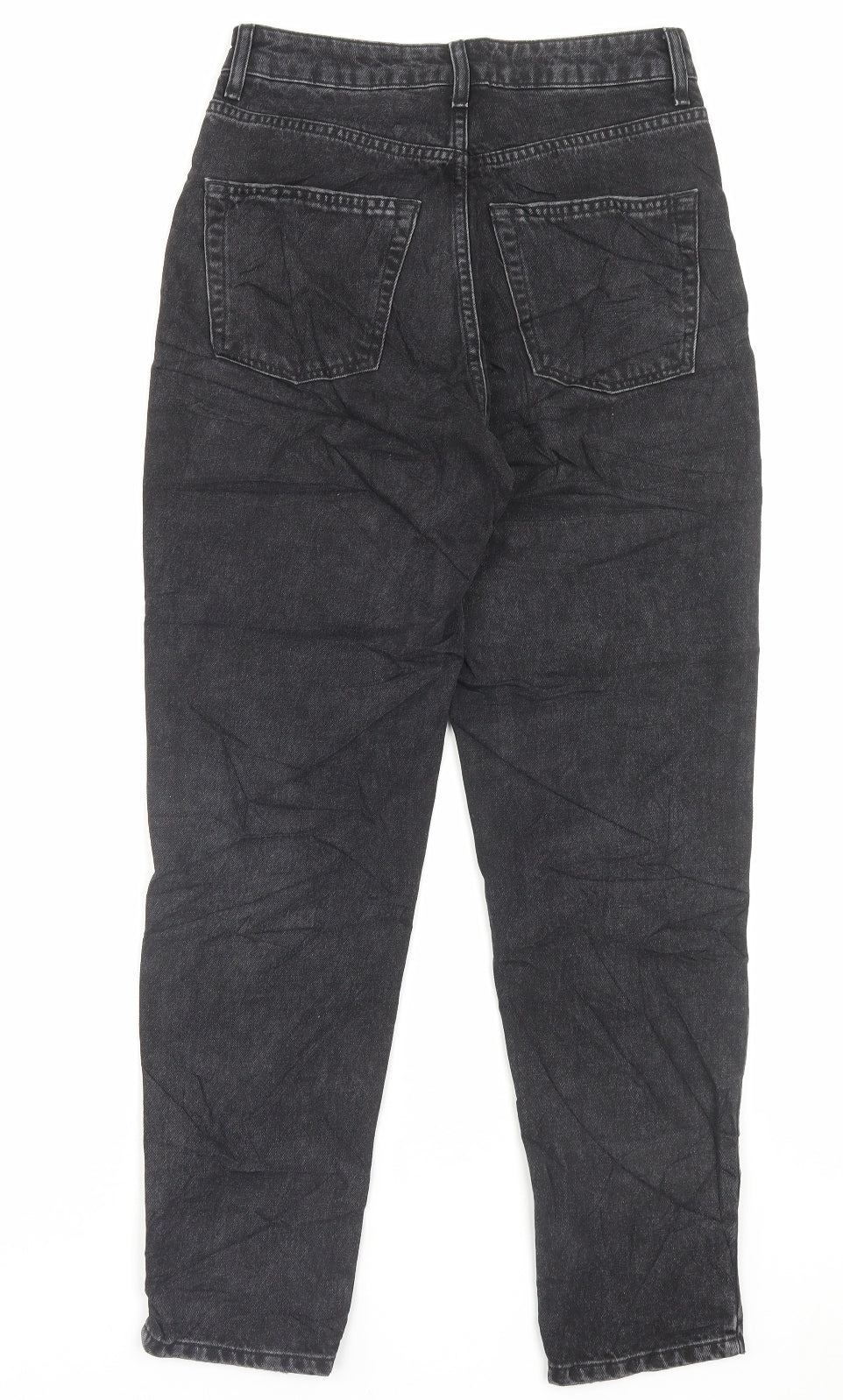 Topshop Womens Black Cotton Mom Jeans Size 26 in L32 in Regular Button