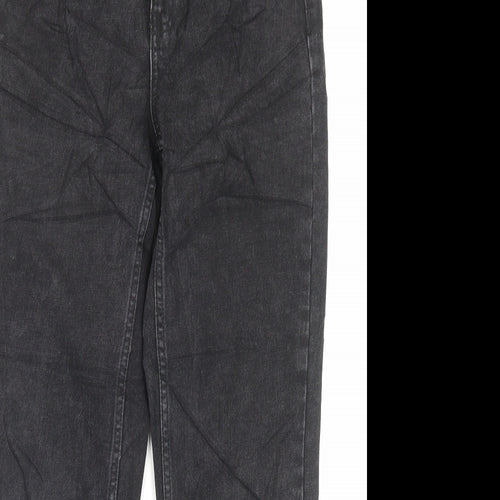 Topshop Womens Black Cotton Mom Jeans Size 26 in L32 in Regular Button