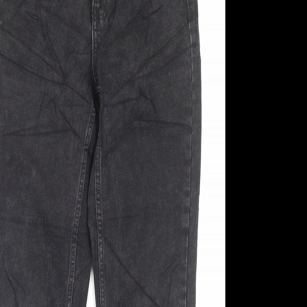 Topshop Womens Black Cotton Mom Jeans Size 26 in L32 in Regular Button