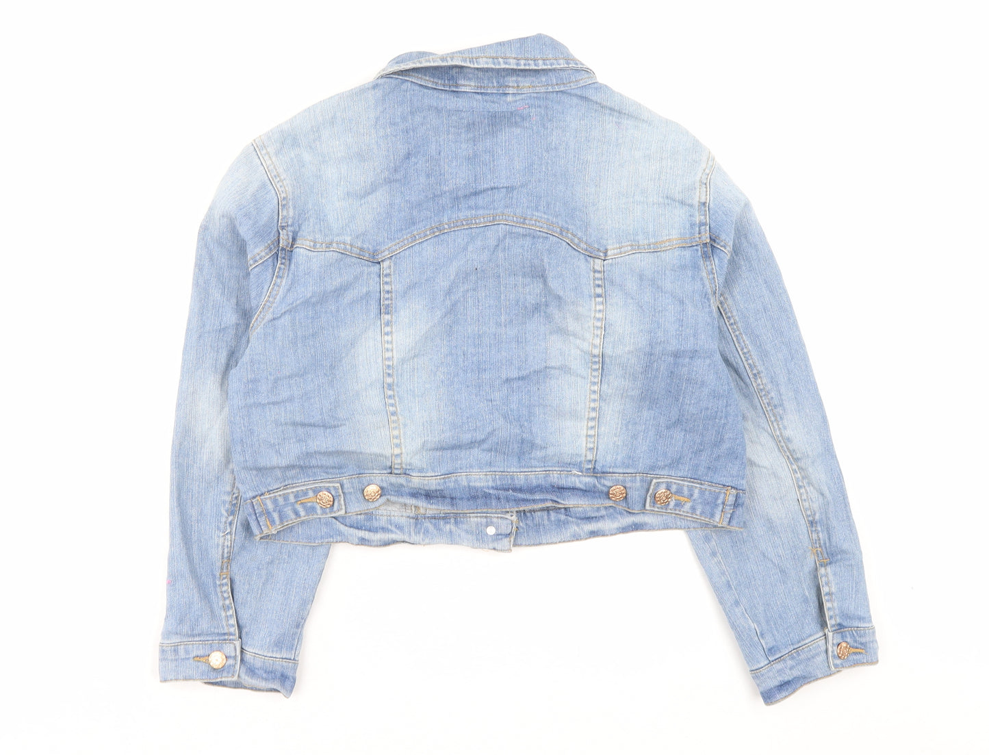 Denim & Co. Womens Black Jacket Size 16 Button