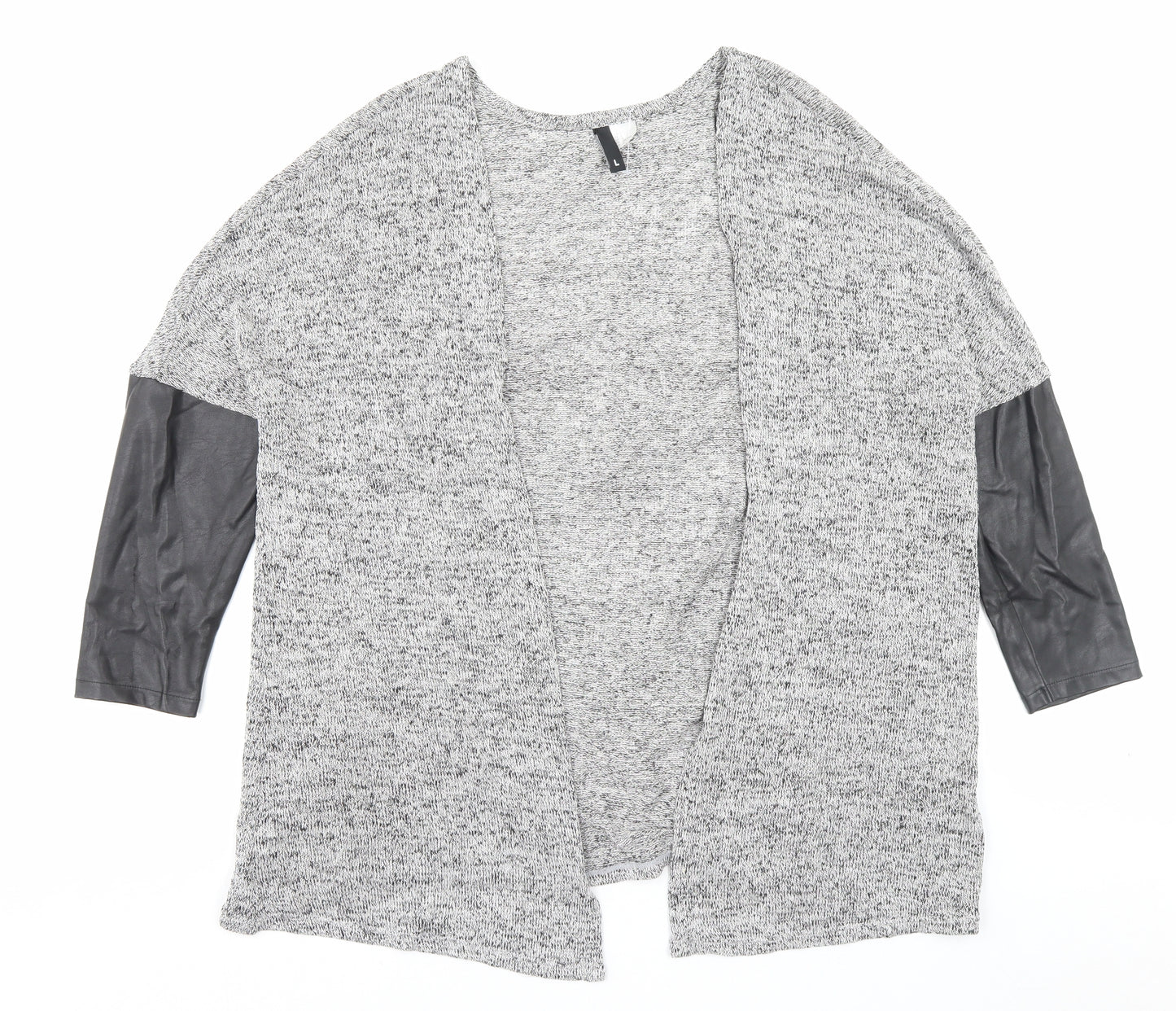 H&M Womens Grey V-Neck Viscose Cardigan Jumper Size L