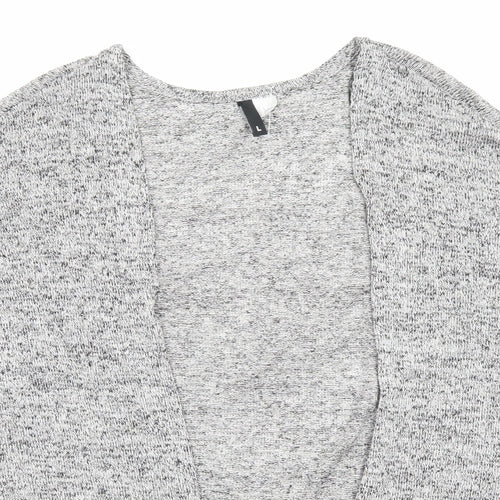 H&M Womens Grey V-Neck Viscose Cardigan Jumper Size L