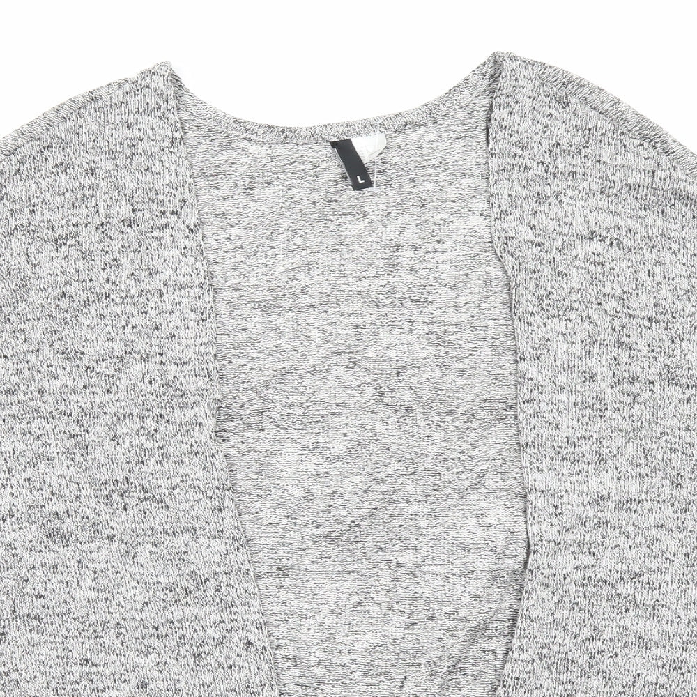 H&M Womens Grey V-Neck Viscose Cardigan Jumper Size L