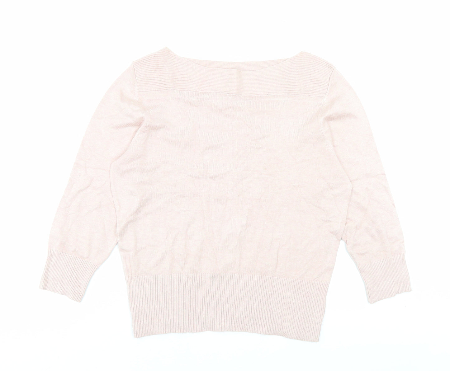 Roman Womens Pink Boat Neck Viscose Pullover Jumper Size 18