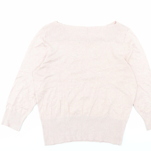 Roman Womens Pink Boat Neck Viscose Pullover Jumper Size 18