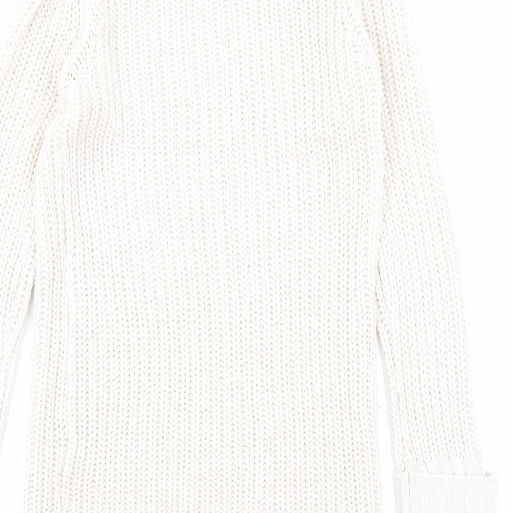 Pep&co Womens Ivory Acrylic Jumper Dress Size 16 Roll Neck Pullover
