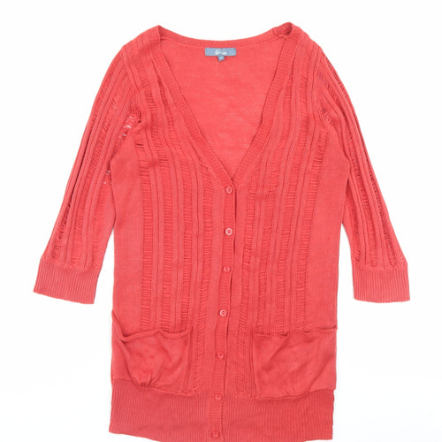 5 Pre View Womens Pink V-Neck Acrylic Cardigan Jumper Size 12